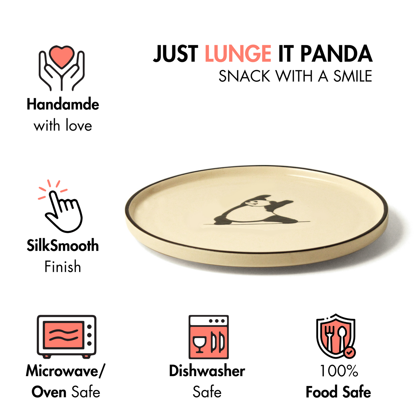 Panda Yoga Snack Plate - "Just Lunge It"