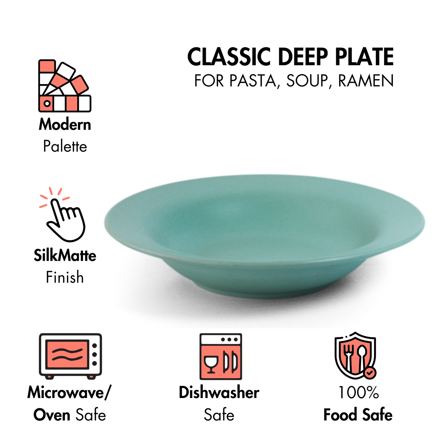 Almost Blue Classic Pasta Plate - Set of 2