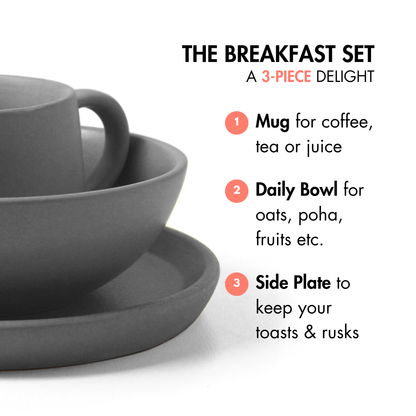 Pebble Grey Breakfast Set