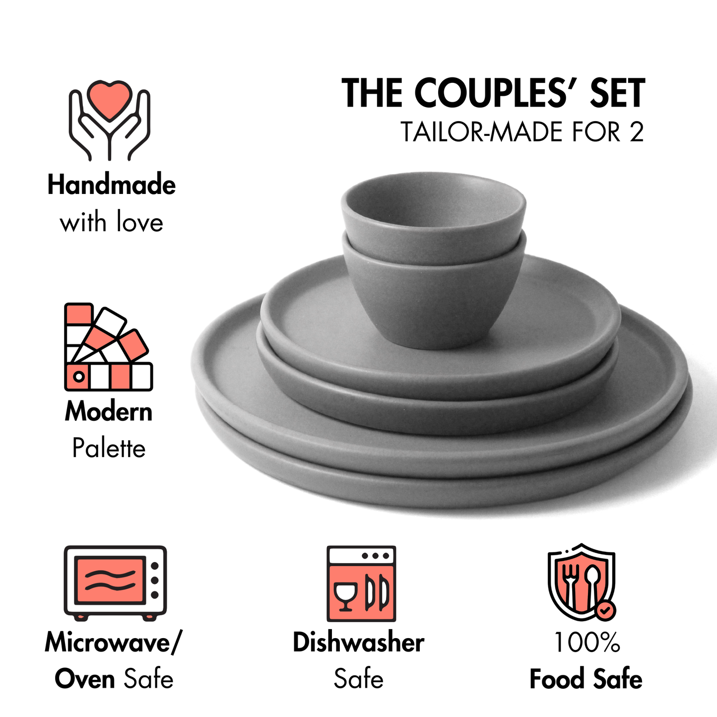 Pebble Grey Couples' Set