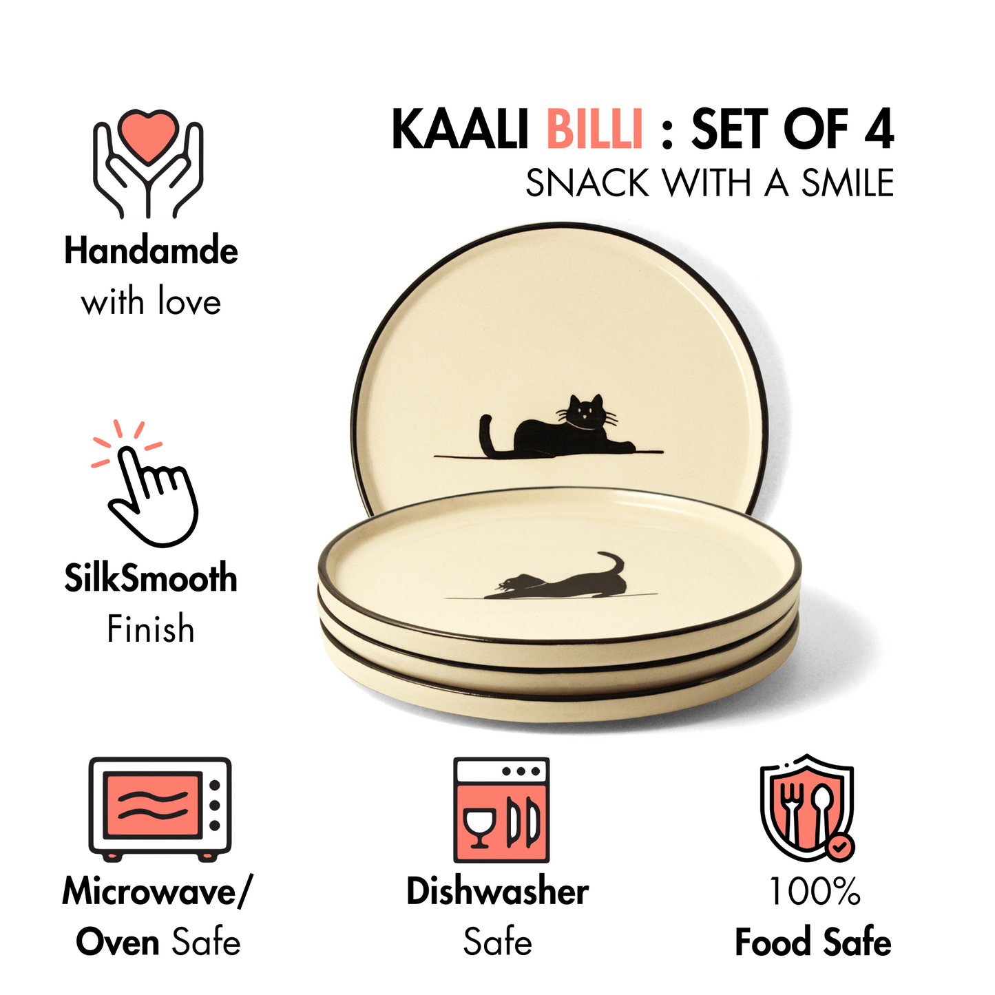 Kaali Billi Snack Plate - Set of 4