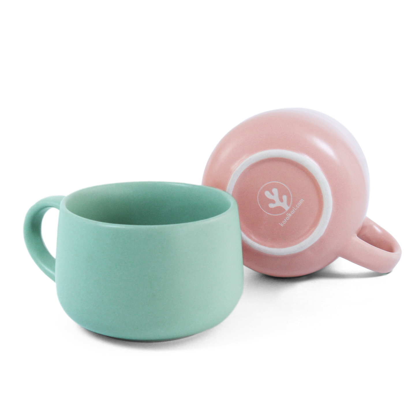 Flamingo + Almost Blue Mug - Set of 2