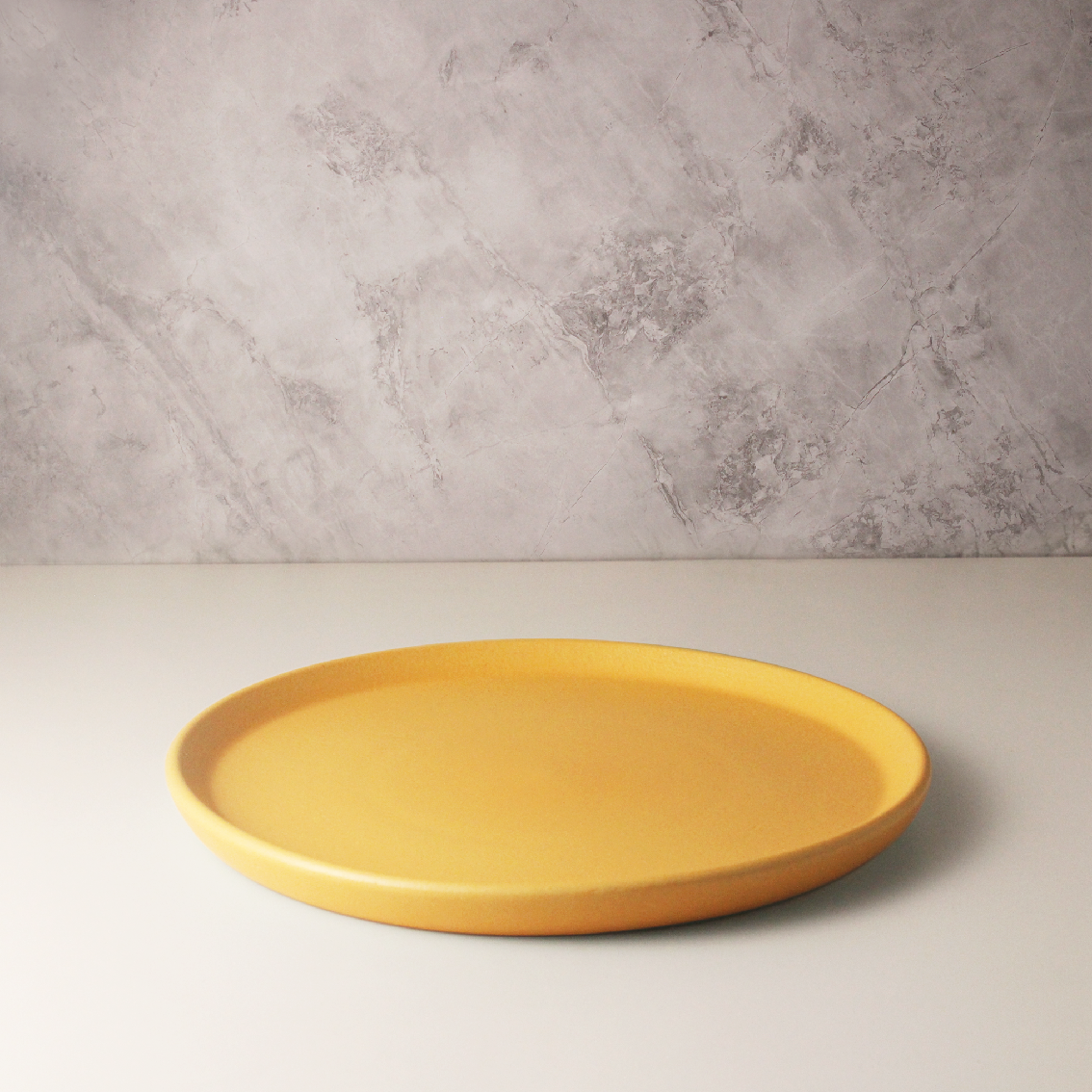 koralkari, ceramic dinner plate set, yellow, microwave safe