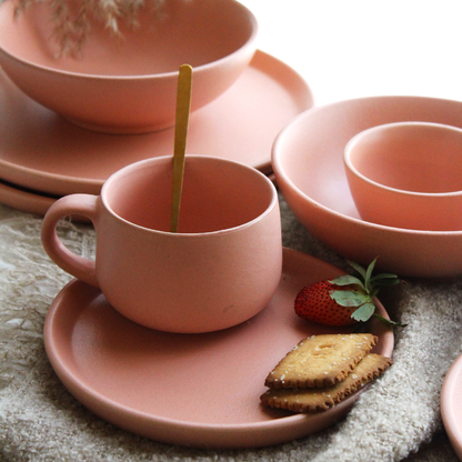 koralkari ceramic dinnerware pink coffee mug set of 2 tea lovers cup 