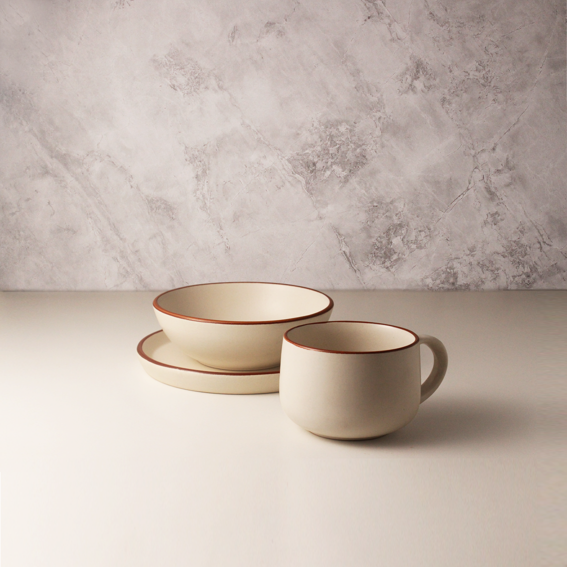 koralkari ceramic mug set white cream premium