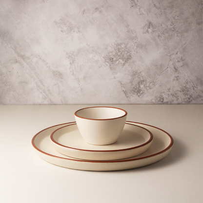 koralkari ceramic dinner set side plate white cream