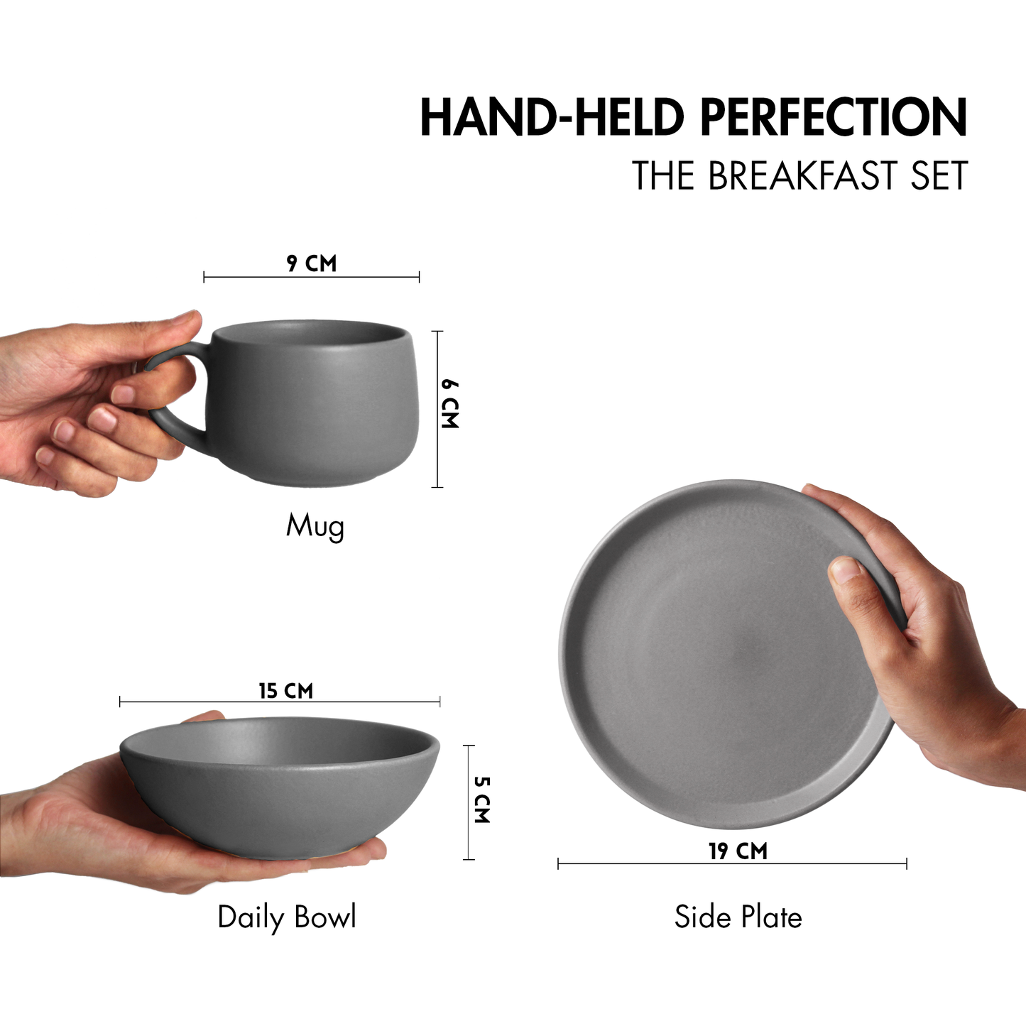 Pebble Grey Breakfast Set